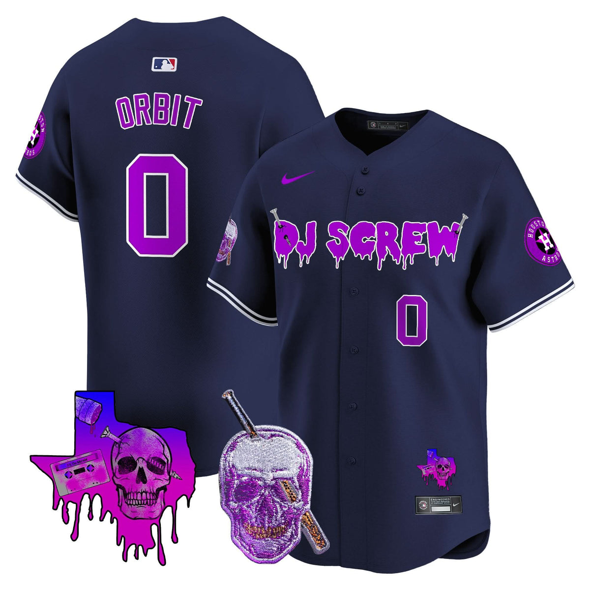 Houston Astros DJ Screw Vapor Premier Limited Jersey - Stitched-Cuztomshoes