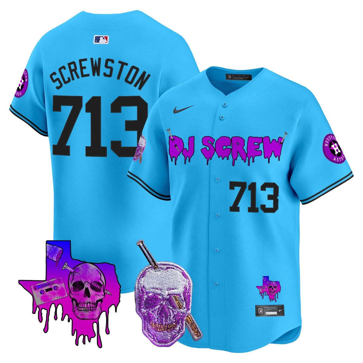 Houston Astros DJ Screw Vapor Premier Limited Jersey - Stitched-Cuztomshoes