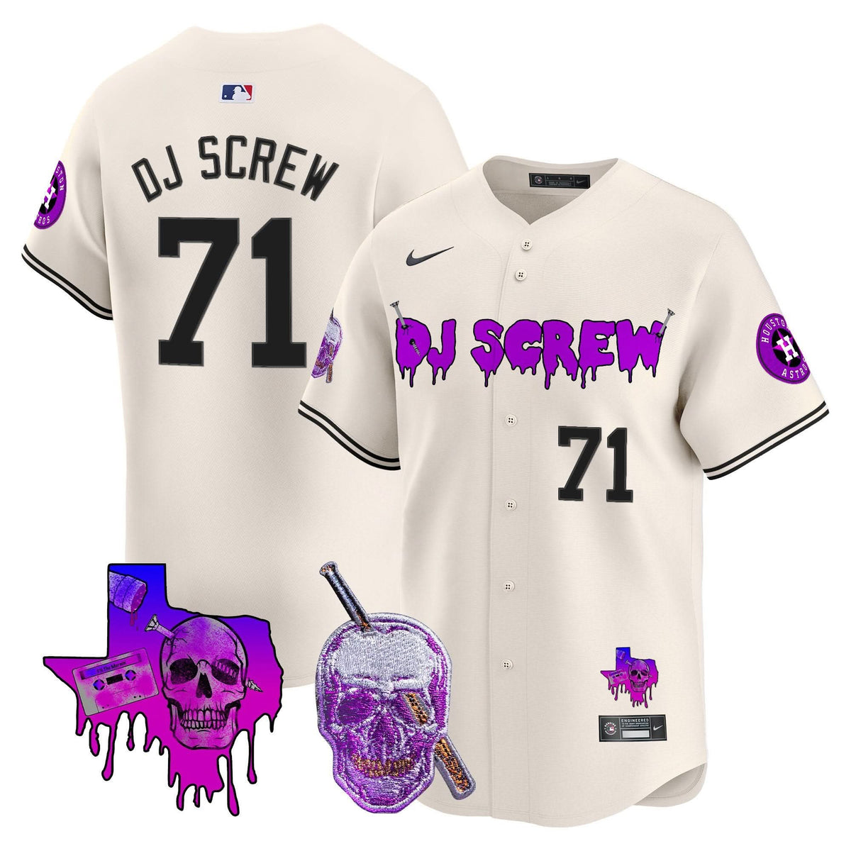 Houston Astros DJ Screw Vapor Premier Limited Jersey - Stitched-Cuztomshoes