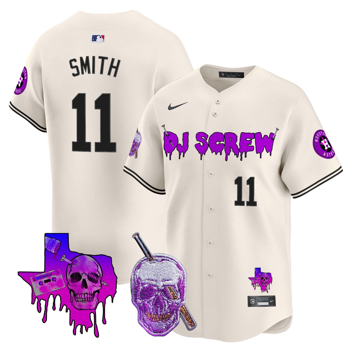 Houston Astros DJ Screw Vapor Premier Limited Jersey - Stitched-Cuztomshoes