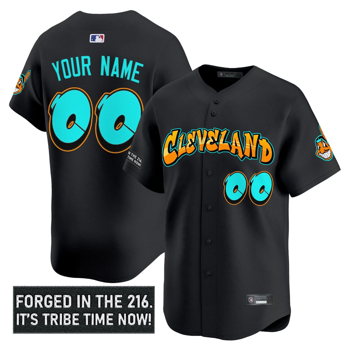 Cleveland Indians 'Graffiti 216 Ink Edition' Vapor Premier Limited Custom Jersey - Stitched