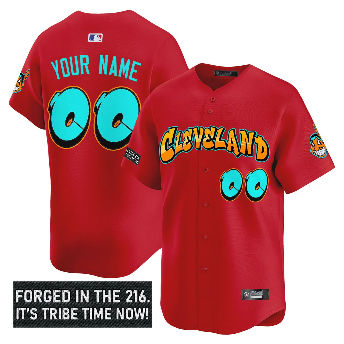 Cleveland Indians 'Graffiti 216 Ink Edition' Vapor Premier Limited Custom Jersey - Stitched