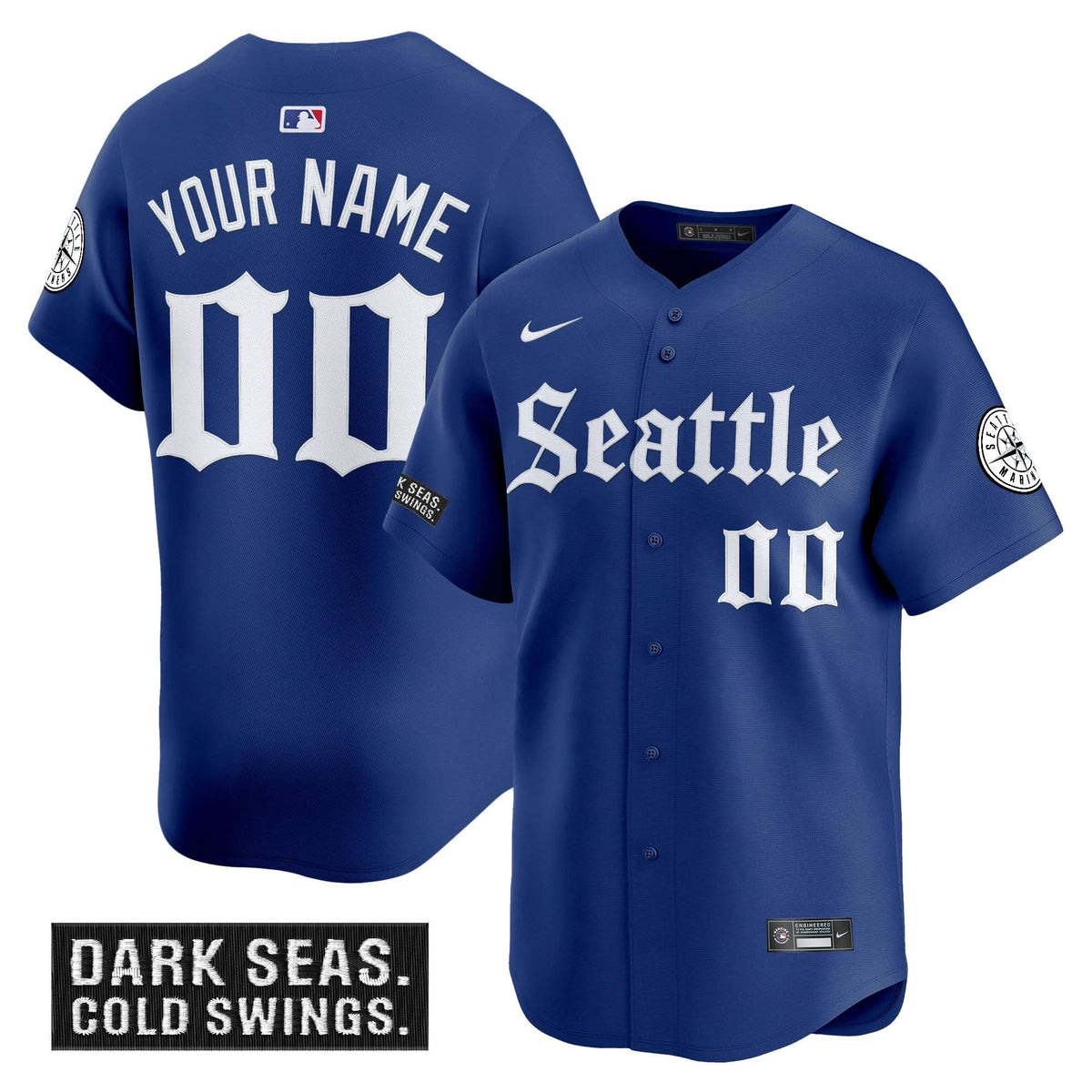 Seattle Mariners 'Deep Sea Gothic Edition' Vapor Premier Limited Custom Jersey - Stitched