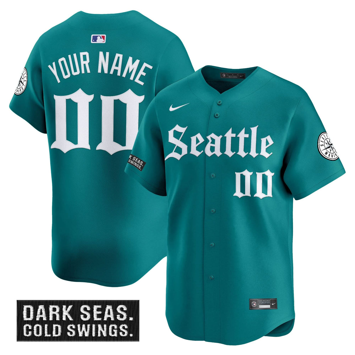 Seattle Mariners 'Deep Sea Gothic Edition' Vapor Premier Limited Custom Jersey - Stitched