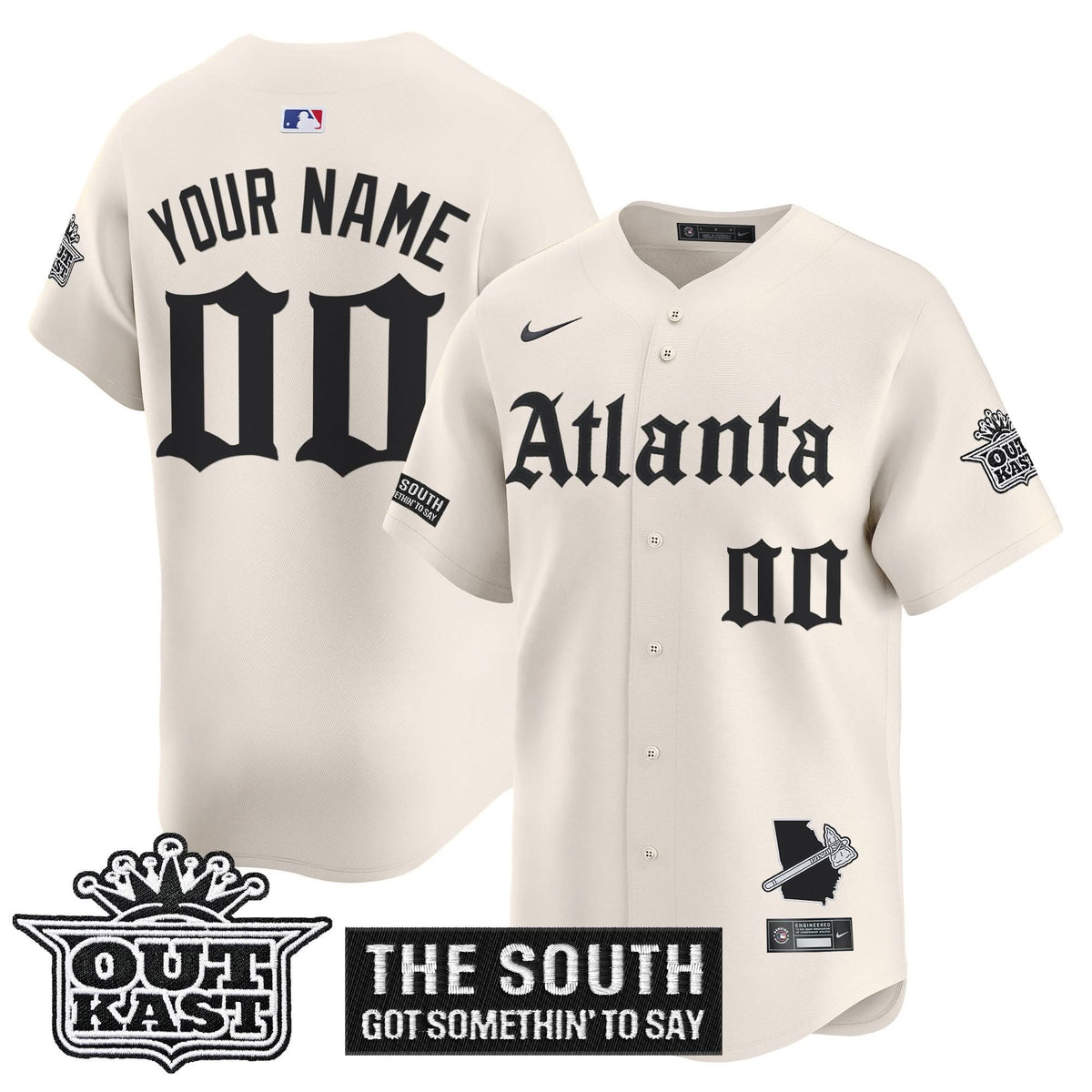 Atlanta Braves 'Gothic South x Outkast Edition' Vapor Premier Limited Custom Jersey - Stitched