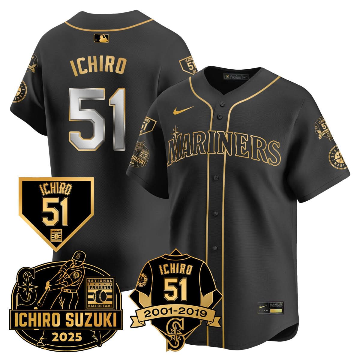 Seattle Mariners Ichiro Number Retirement Jersey - Stitched