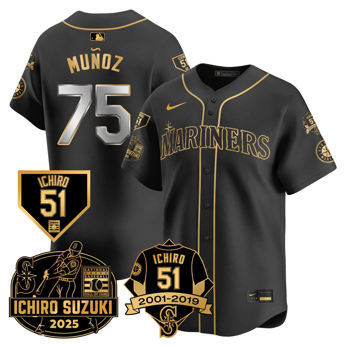 Seattle Mariners Ichiro Number Retirement Jersey - Stitched