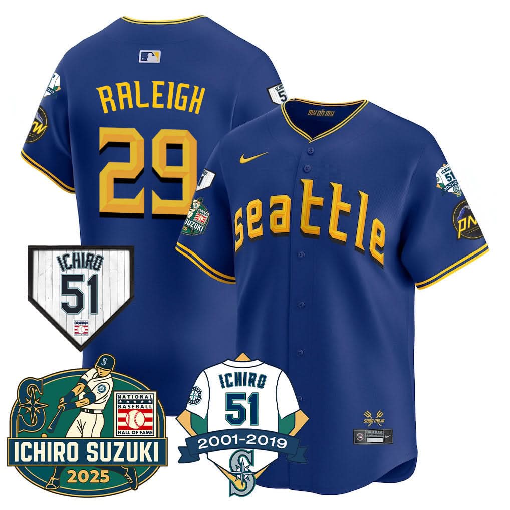 Seattle Mariners Ichiro Number Retirement Jersey - Stitched