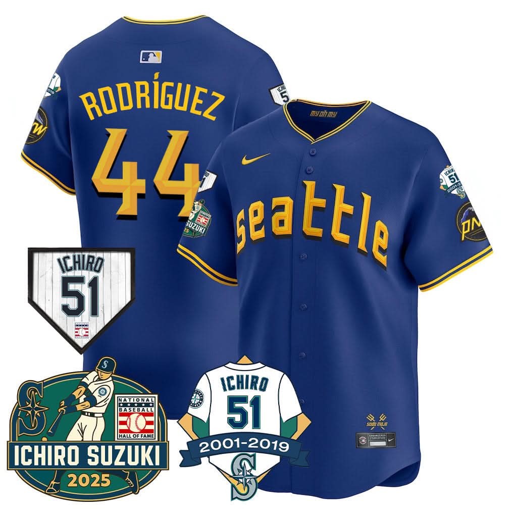 Seattle Mariners Ichiro Number Retirement Jersey - Stitched