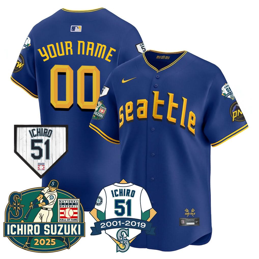 Seattle Mariners Ichiro Number Retirement Jersey - Stitched