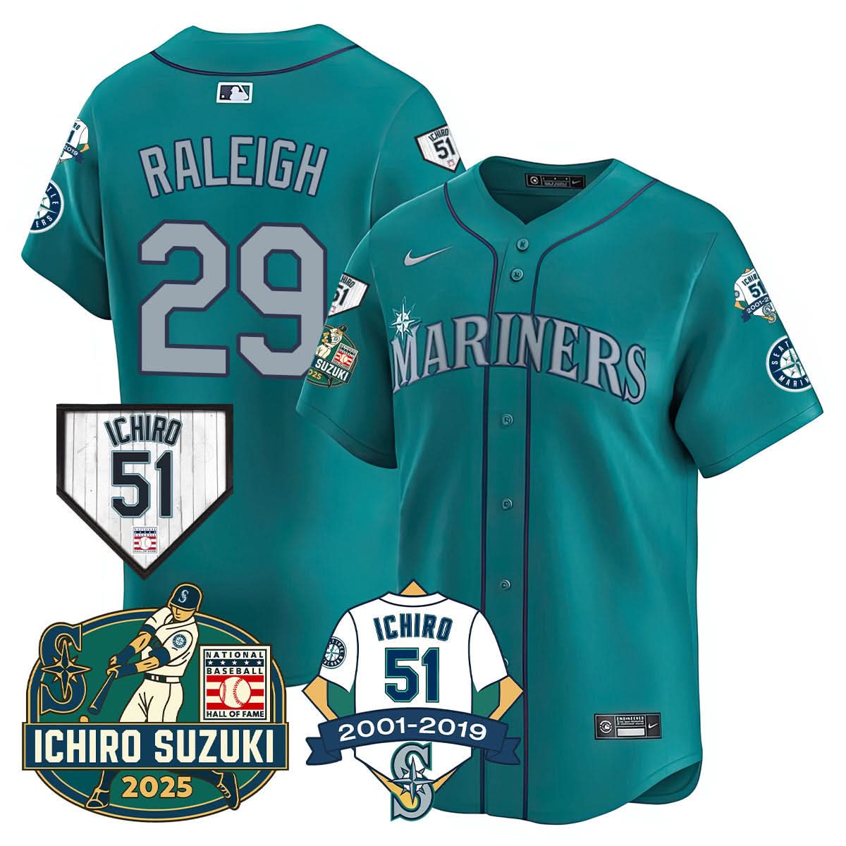 Seattle Mariners Ichiro Number Retirement Jersey - Stitched