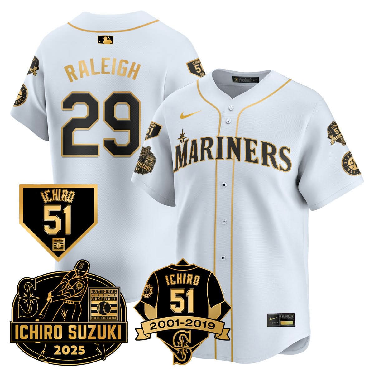 Seattle Mariners Ichiro Number Retirement Jersey - Stitched