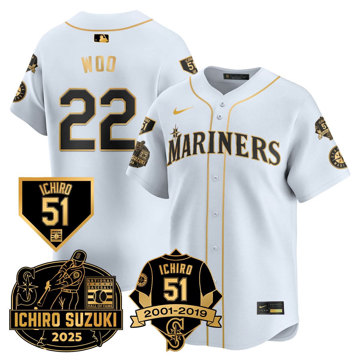 Seattle Mariners Ichiro Number Retirement Jersey - Stitched