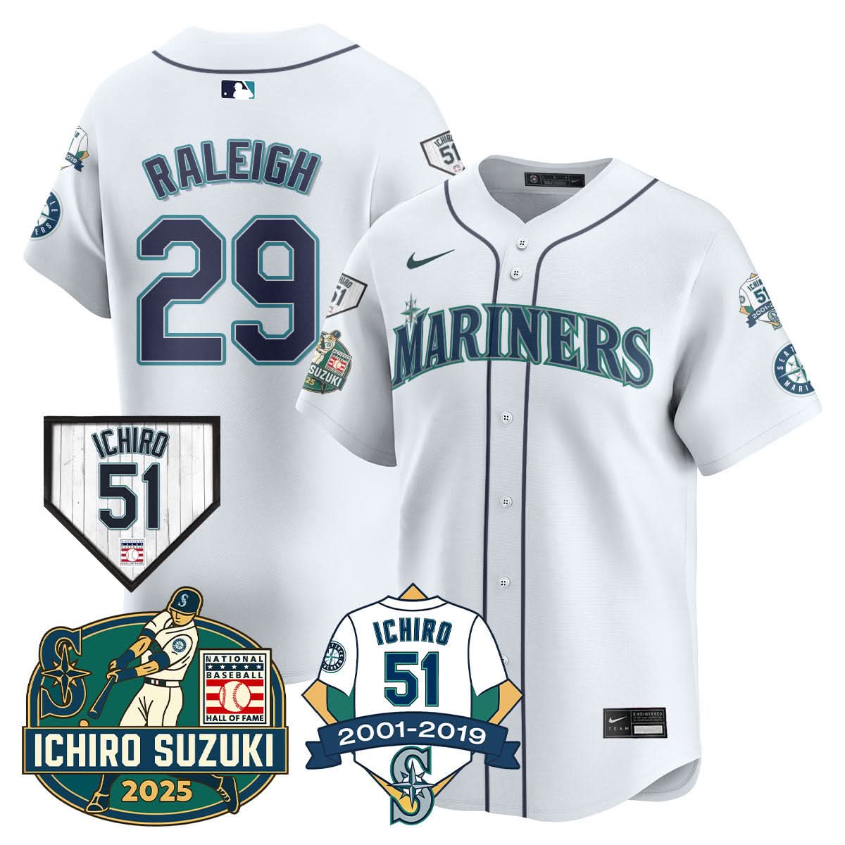 Seattle Mariners Ichiro Number Retirement Jersey - Stitched