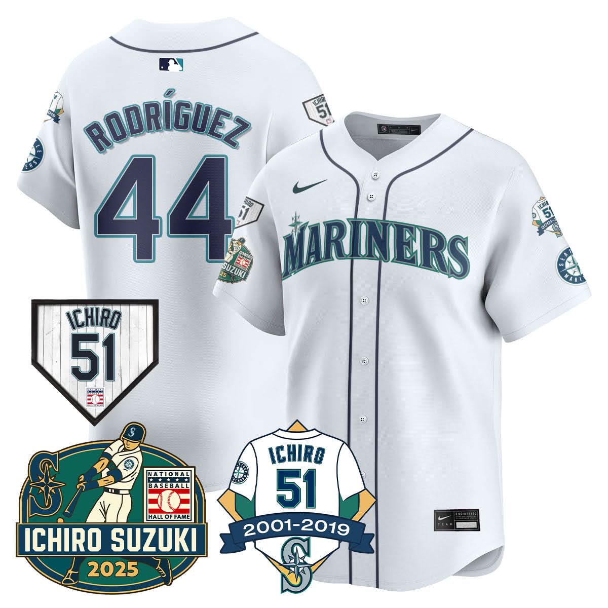 Seattle Mariners Ichiro Number Retirement Jersey - Stitched