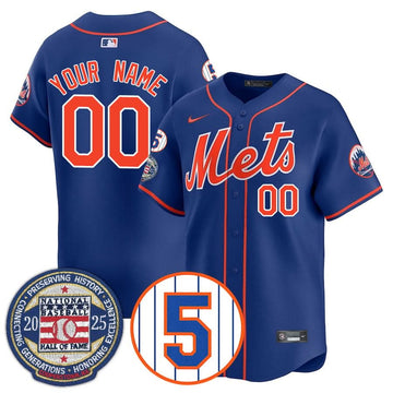 New York Mets Number Retirement & Hall of Fame Gold Custom Jersey - Stitched