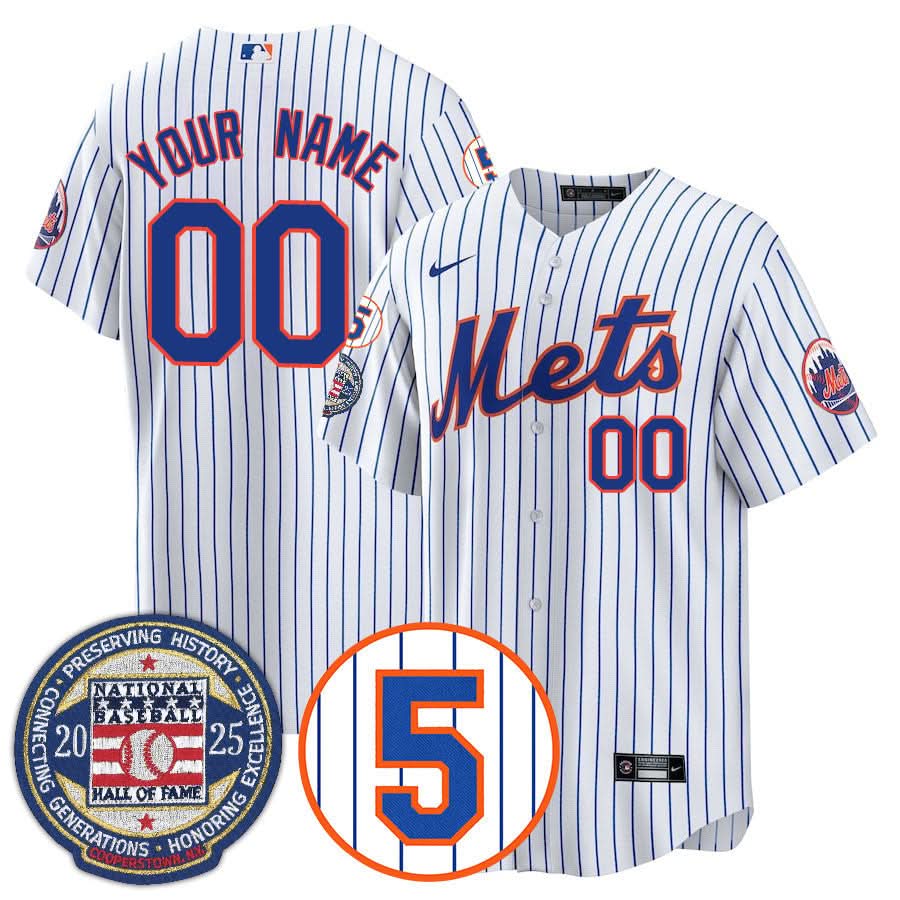 New York Mets Number Retirement & Hall of Fame Gold Custom Jersey - Stitched