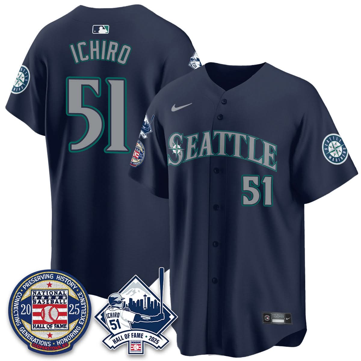 Seattle Mariners Ichiro Number Retirement Jersey V2 - Stitched