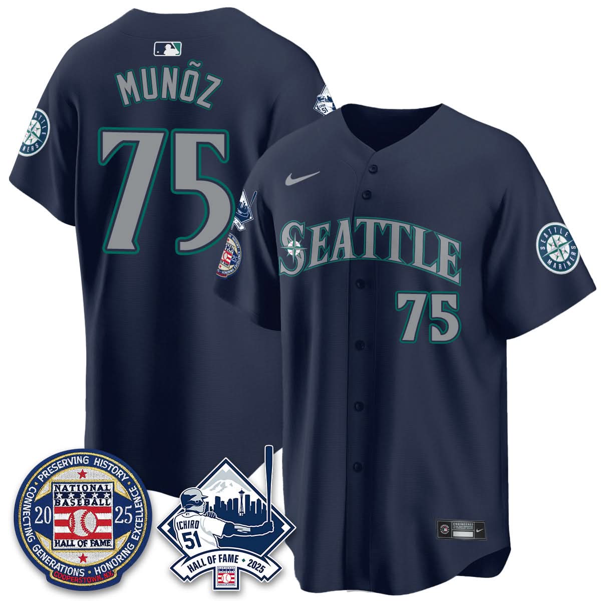 Seattle Mariners Ichiro Number Retirement Jersey V2 - Stitched