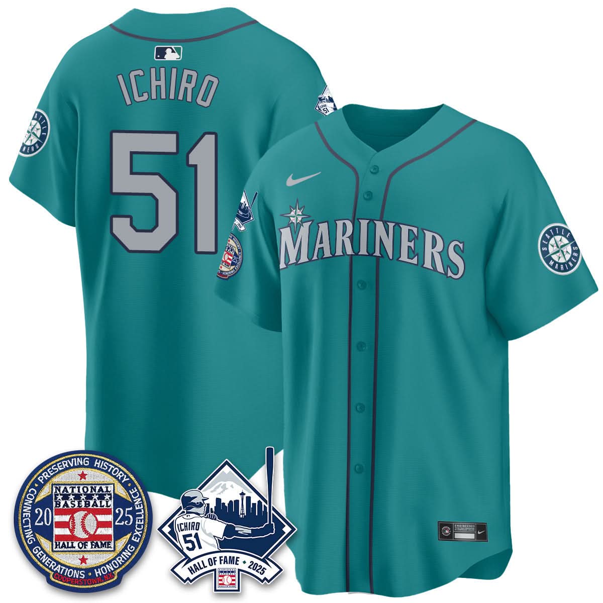 Seattle Mariners Ichiro Number Retirement Jersey V2 - Stitched
