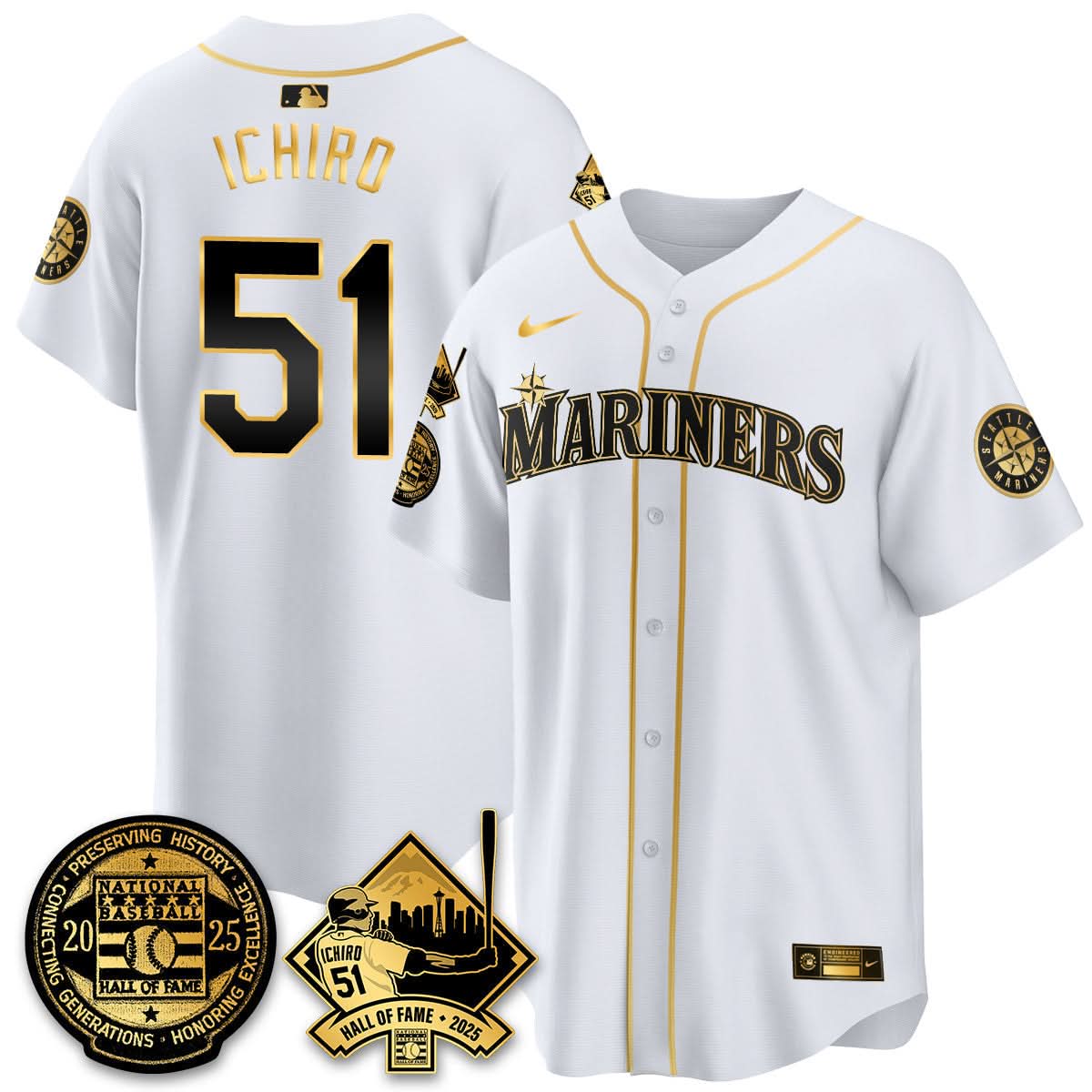 Seattle Mariners Ichiro Number Retirement Jersey V2 - Stitched