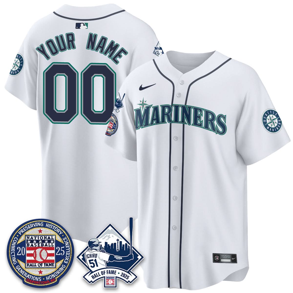 Seattle Mariners Ichiro Number Retirement Custom Jersey V2 - Stitched