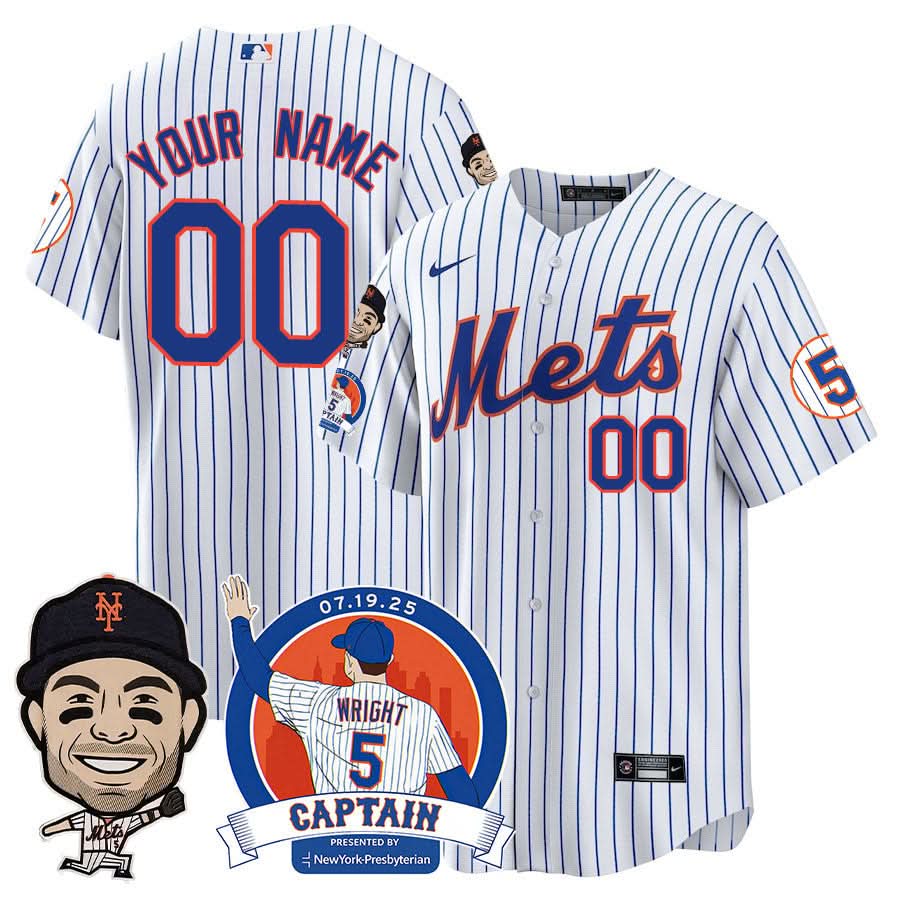 New York Mets David Wright "NYM Legend" Custom Jersey V2 - Stitched
