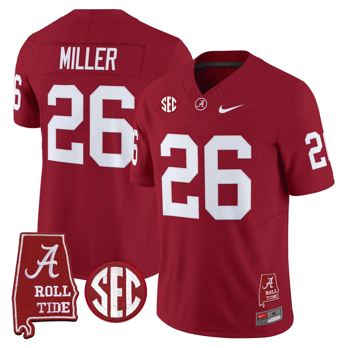 Alabama Crimson Tide Throwback Vapor Limited Jersey - Alabama Map