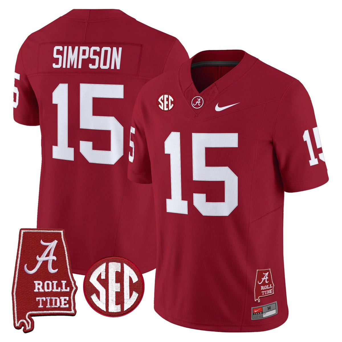Alabama Crimson Tide Throwback Vapor Limited Jersey - Alabama Map