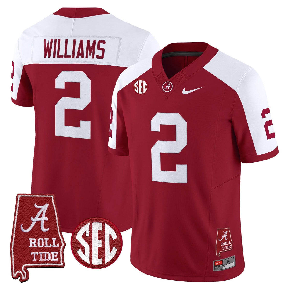 Alabama Crimson Tide Throwback Vapor Limited Jersey - Alabama Map
