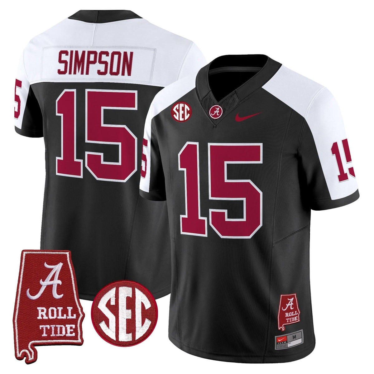 Alabama Crimson Tide Throwback Vapor Limited Jersey - Alabama Map