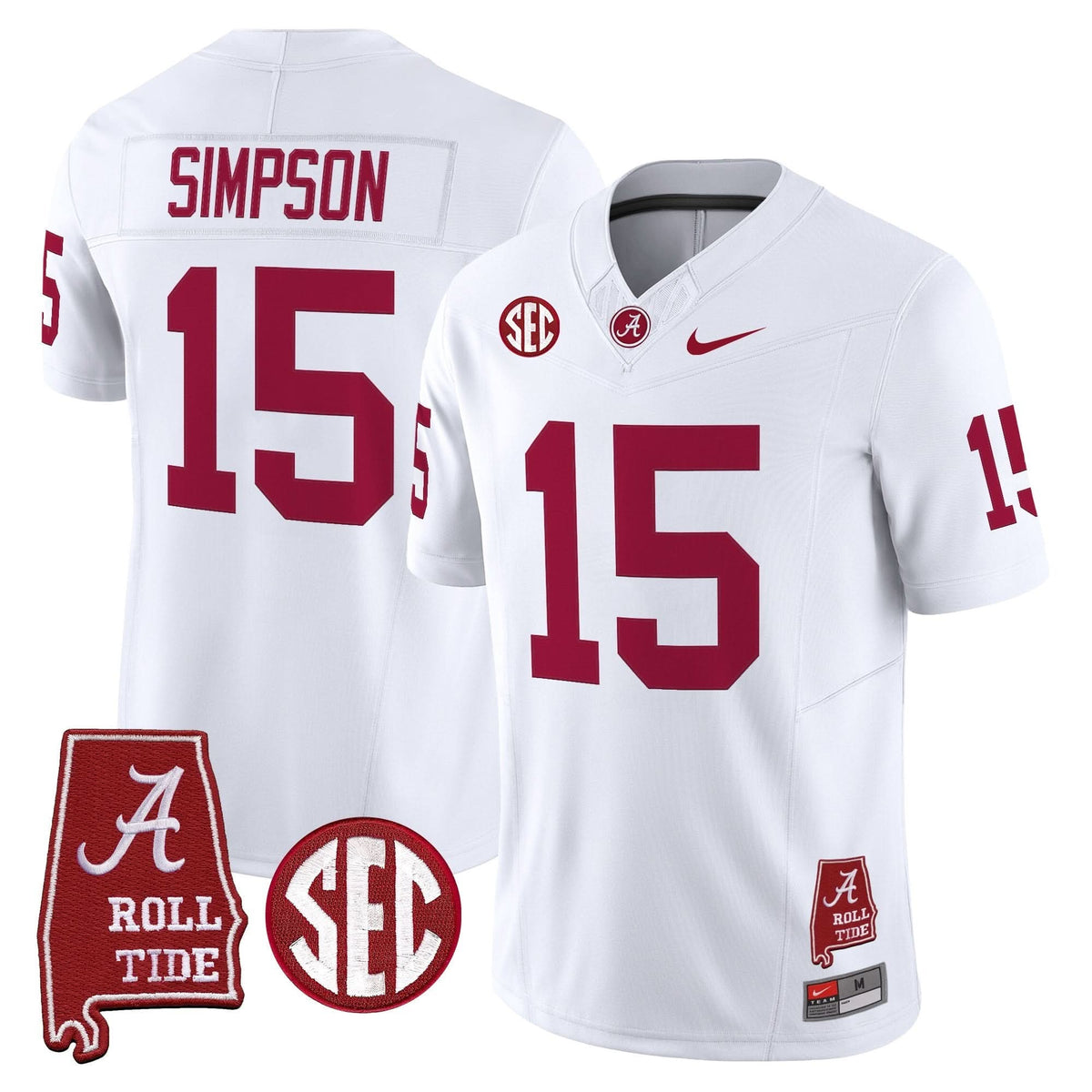 Alabama Crimson Tide Throwback Vapor Limited Jersey - Alabama Map