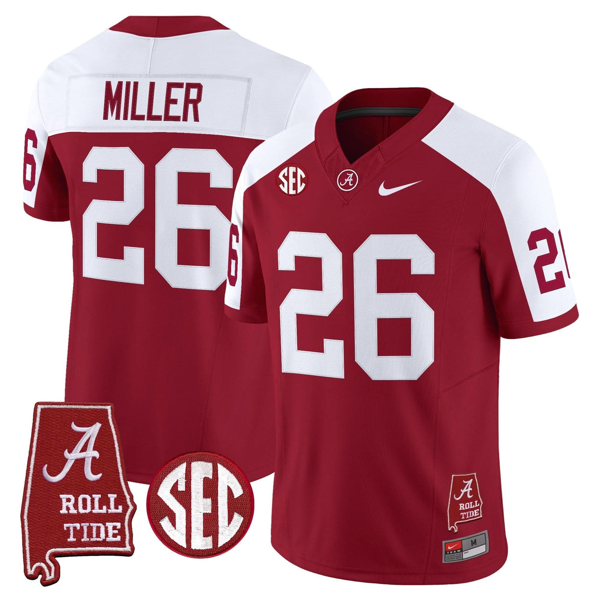 Alabama Crimson Tide Throwback Vapor Limited Jersey - Alabama Map
