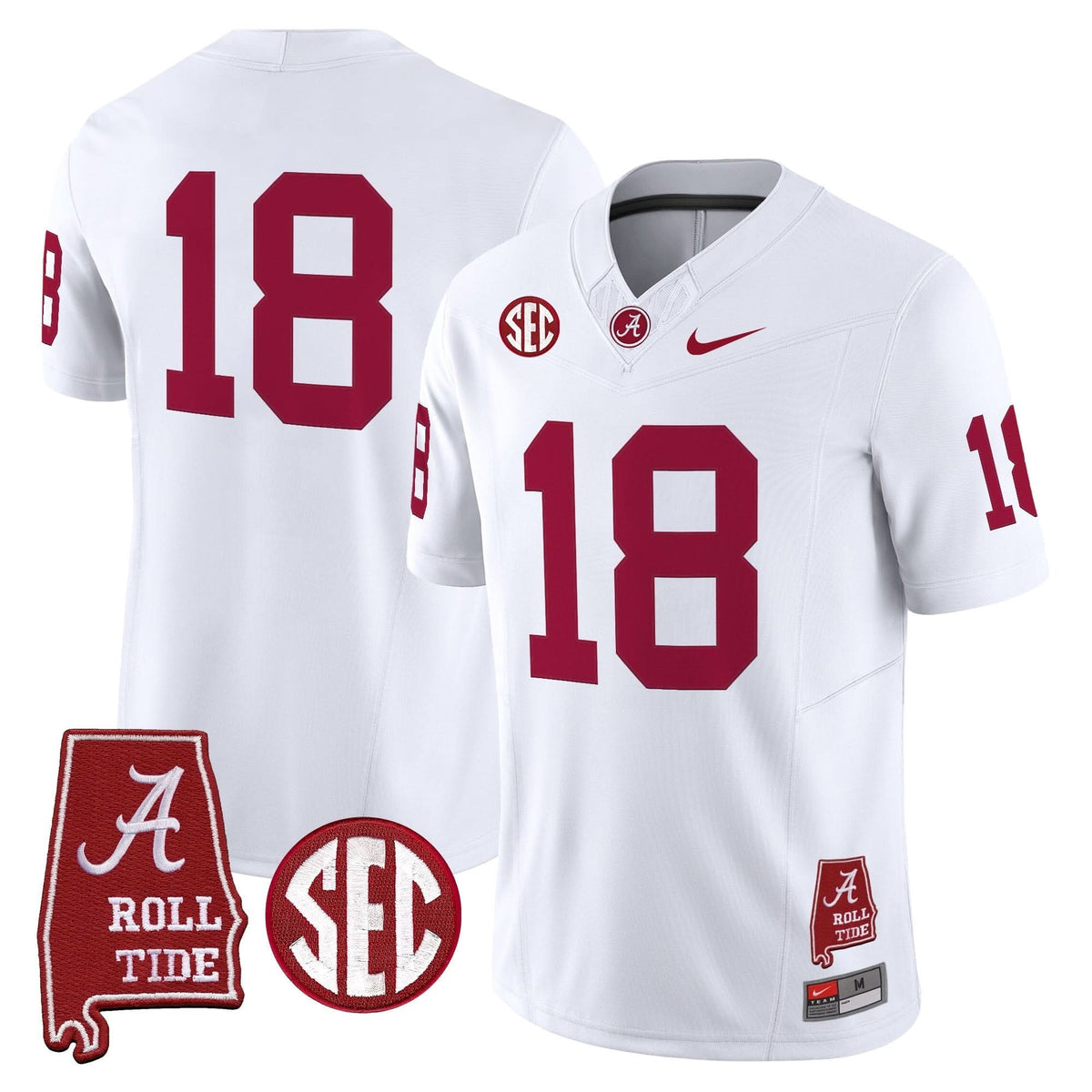 Alabama Crimson Tide Throwback Vapor Limited Jersey - Alabama Map
