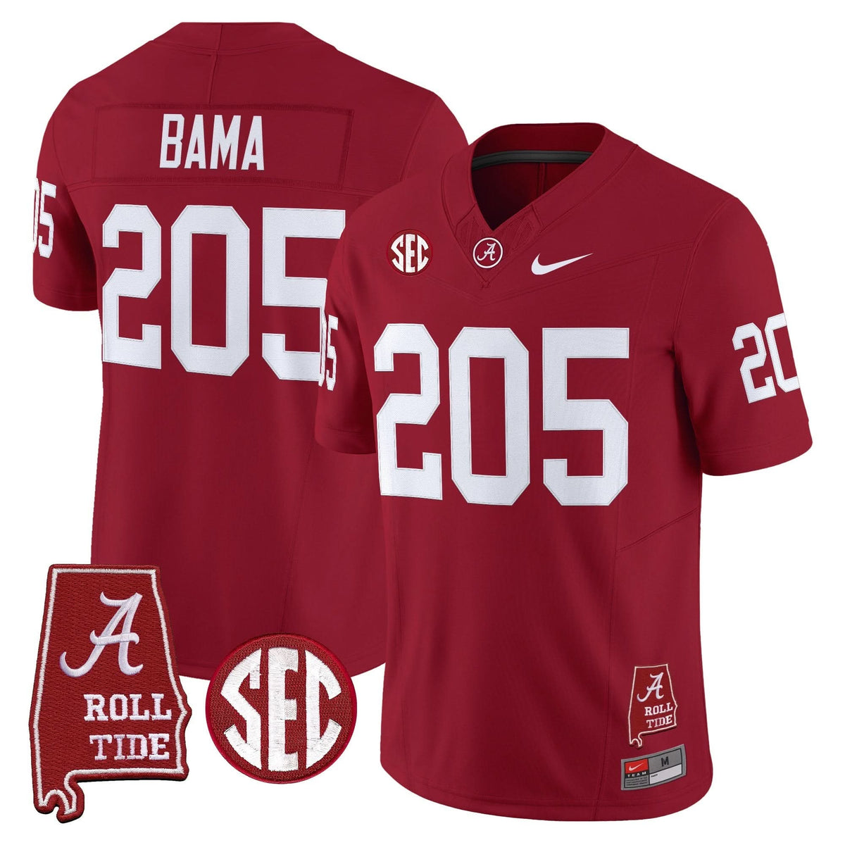 Alabama Crimson Tide Throwback Vapor Limited Jersey - Alabama Map