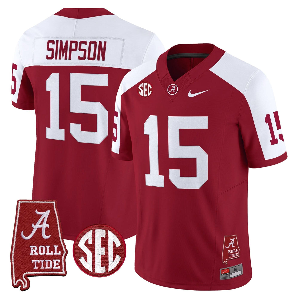 Alabama Crimson Tide Throwback Vapor Limited Jersey - Alabama Map