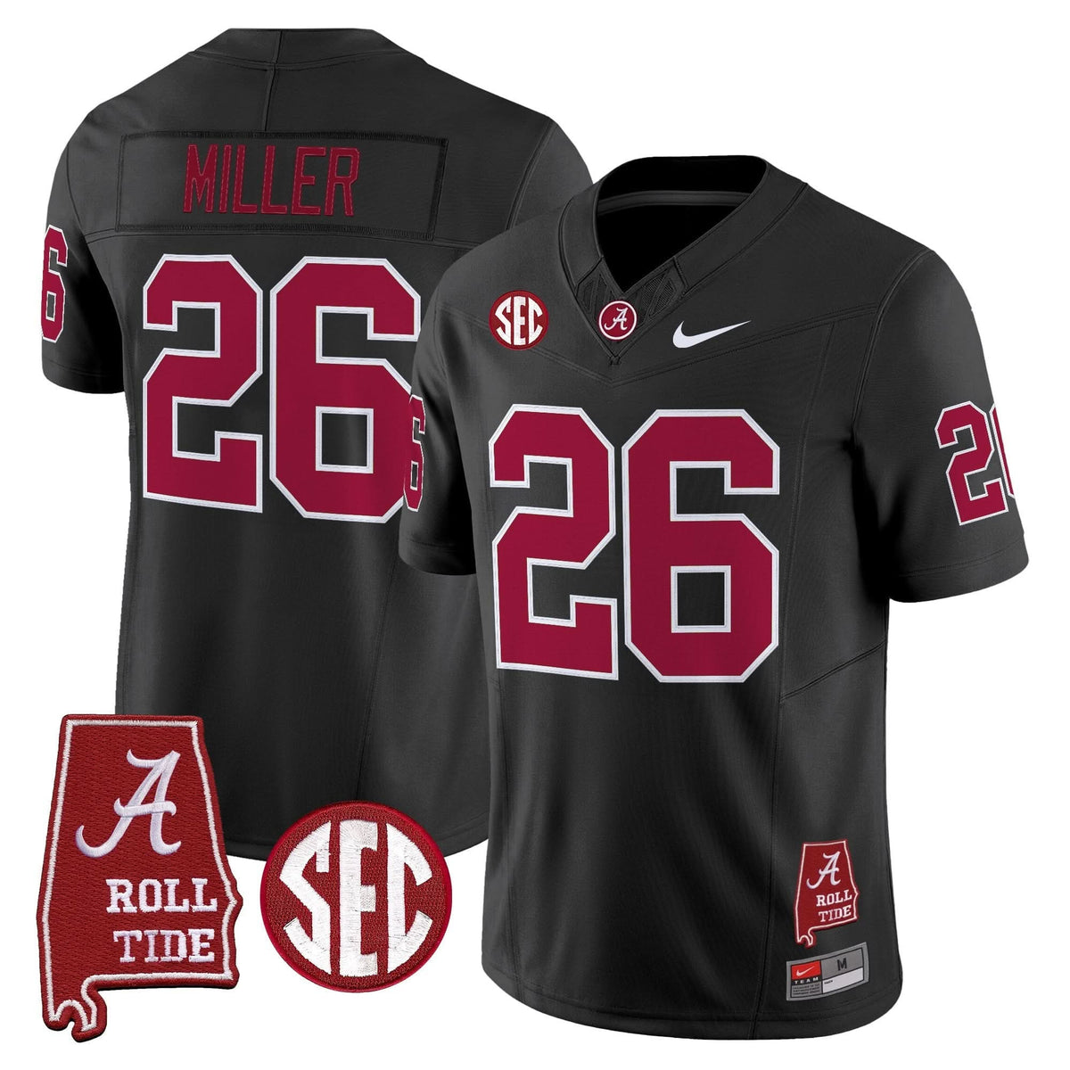 Alabama Crimson Tide Throwback Vapor Limited Jersey - Alabama Map