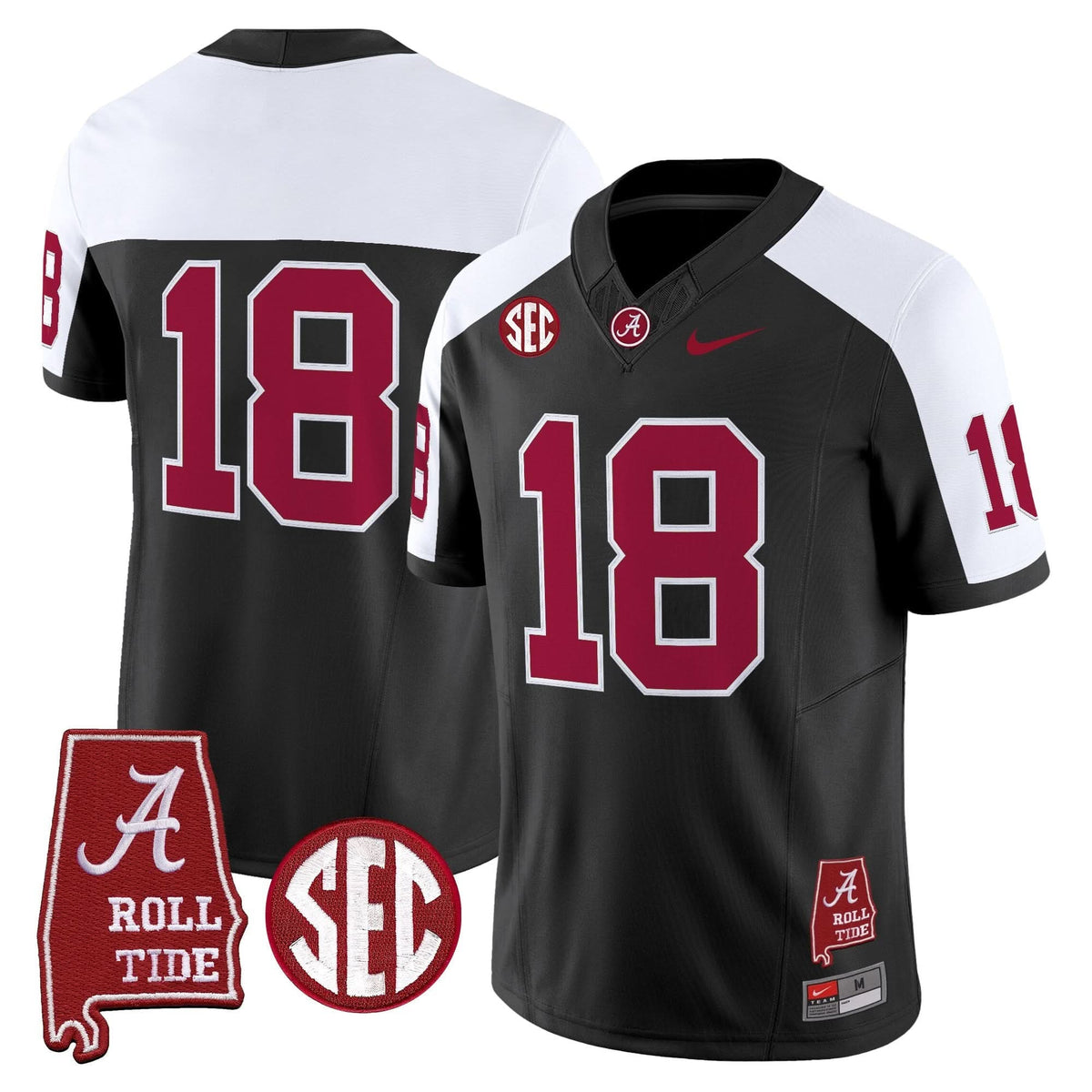 Alabama Crimson Tide Throwback Vapor Limited Jersey - Alabama Map