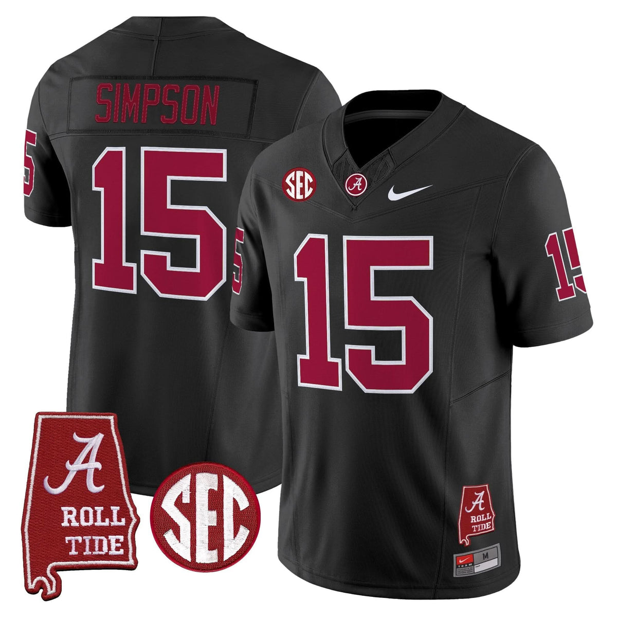 Alabama Crimson Tide Throwback Vapor Limited Jersey - Alabama Map