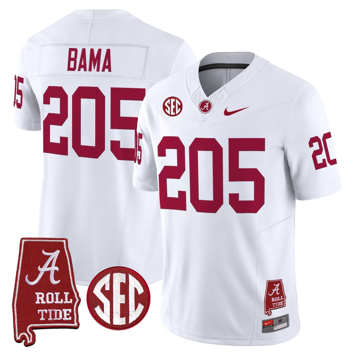 Alabama Crimson Tide Throwback Vapor Limited Jersey - Alabama Map