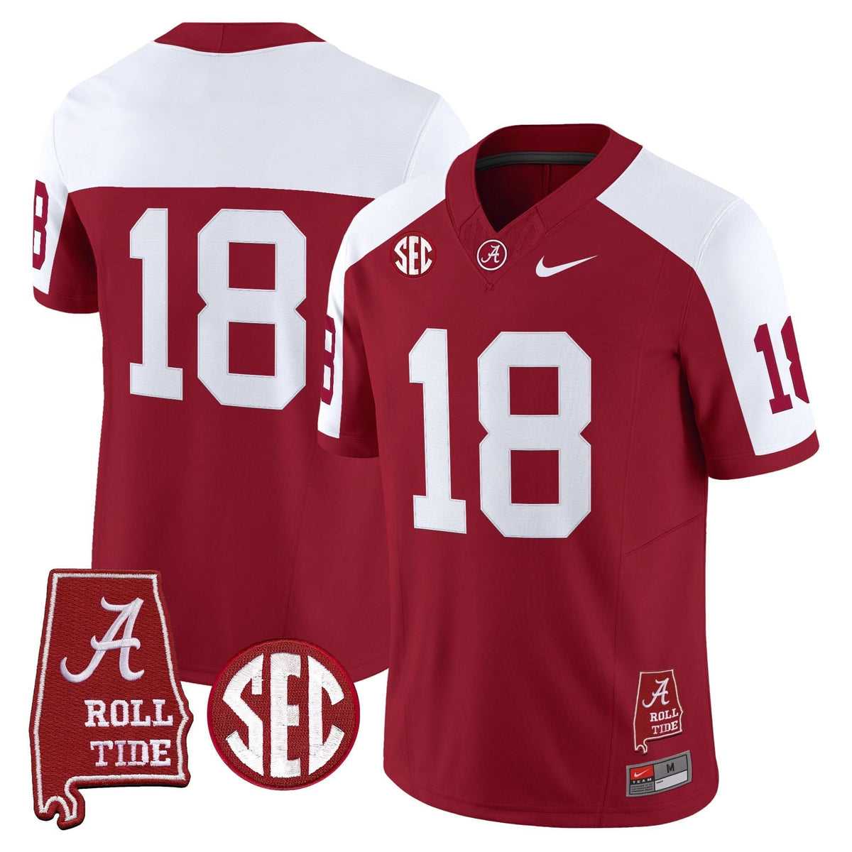 Alabama Crimson Tide Throwback Vapor Limited Jersey - Alabama Map