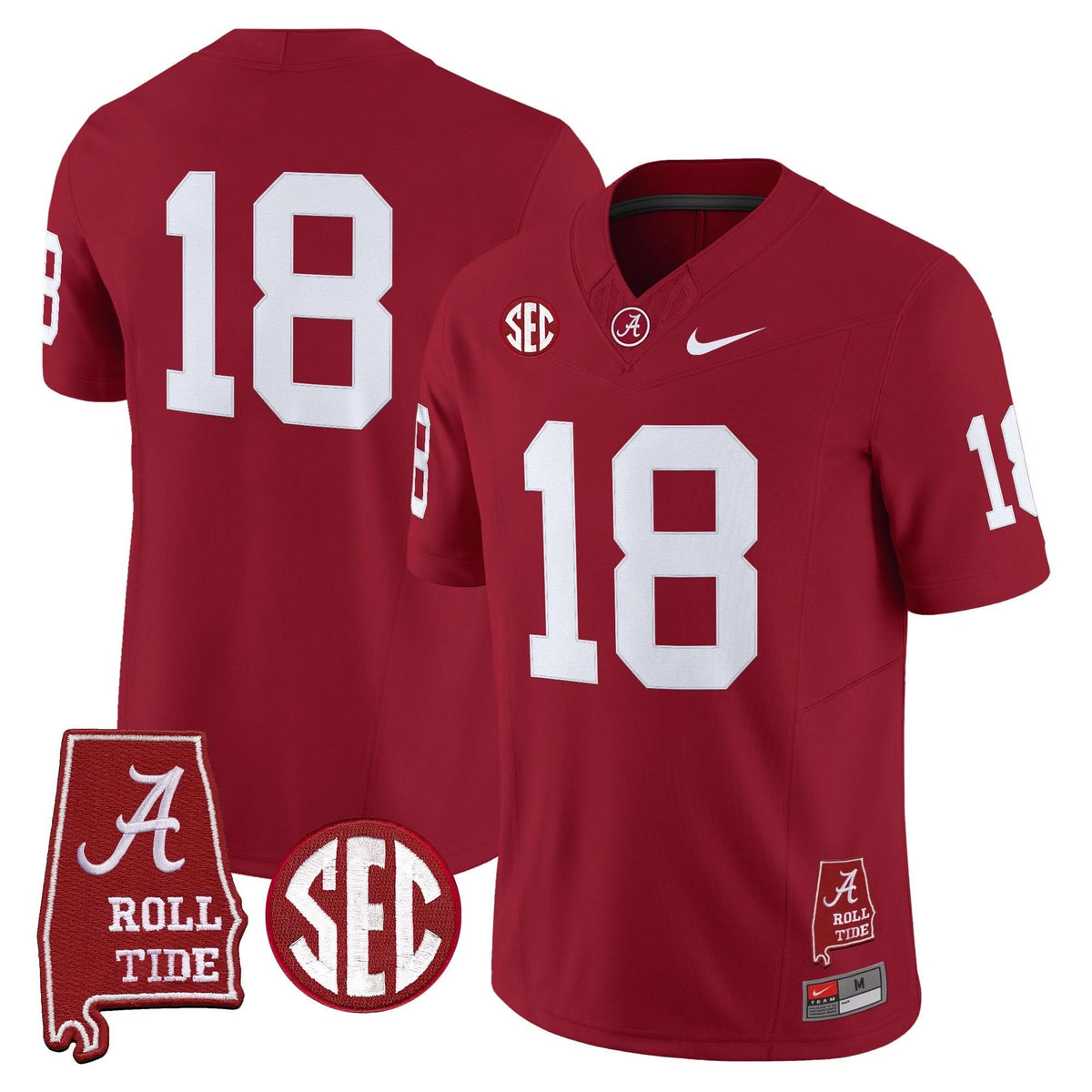 Alabama Crimson Tide Throwback Vapor Limited Jersey - Alabama Map