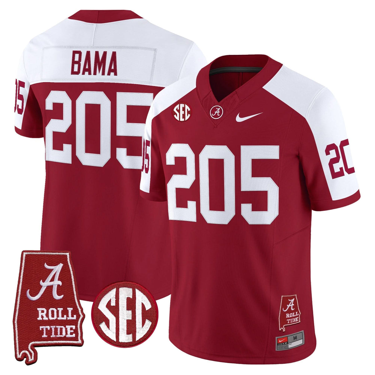 Alabama Crimson Tide Throwback Vapor Limited Jersey - Alabama Map