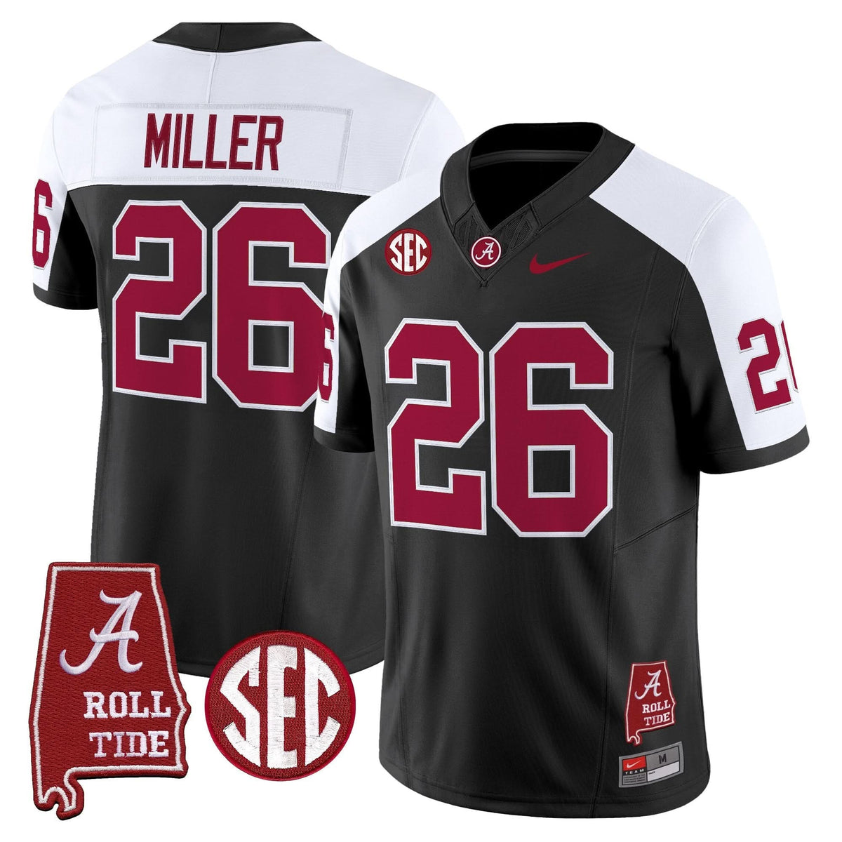 Alabama Crimson Tide Throwback Vapor Limited Jersey - Alabama Map
