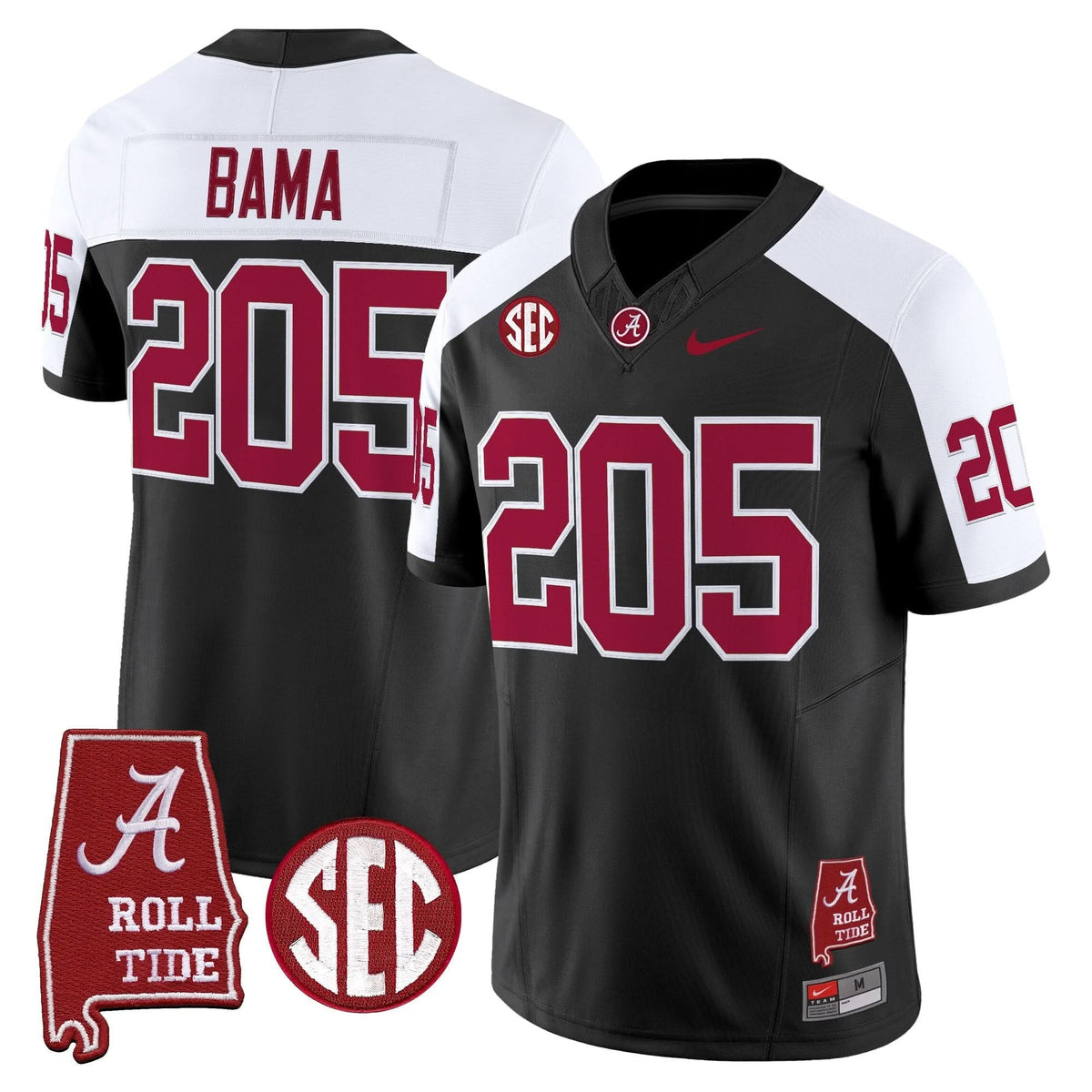 Alabama Crimson Tide Throwback Vapor Limited Jersey - Alabama Map