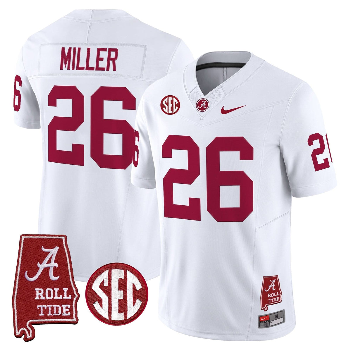 Alabama Crimson Tide Throwback Vapor Limited Jersey - Alabama Map