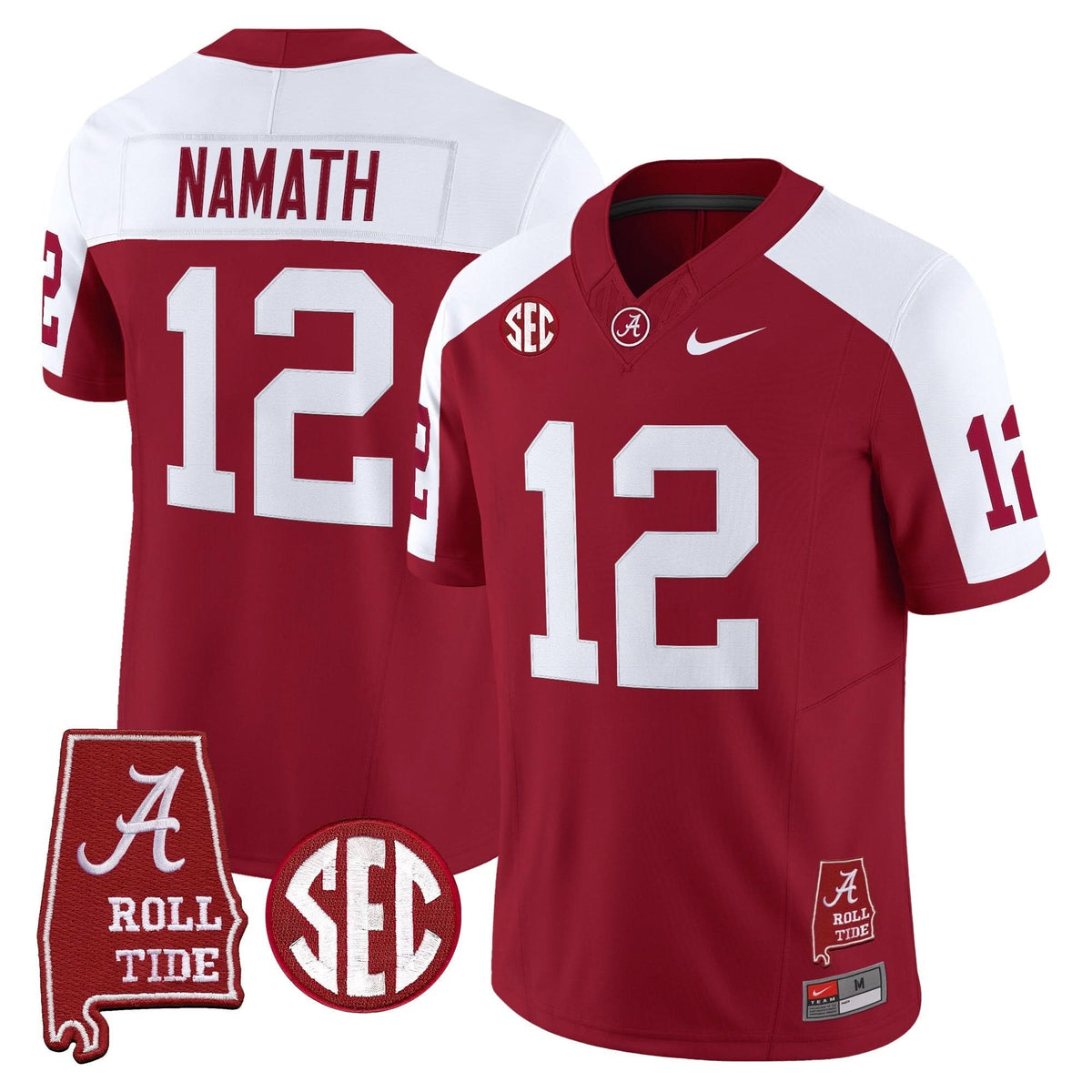 Alabama Crimson Tide Throwback Vapor Limited Jersey - Alabama Map