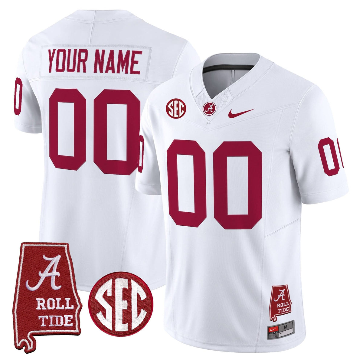 Alabama Crimson Tide Throwback Vapor Limited Custom Jersey - Alabama Map