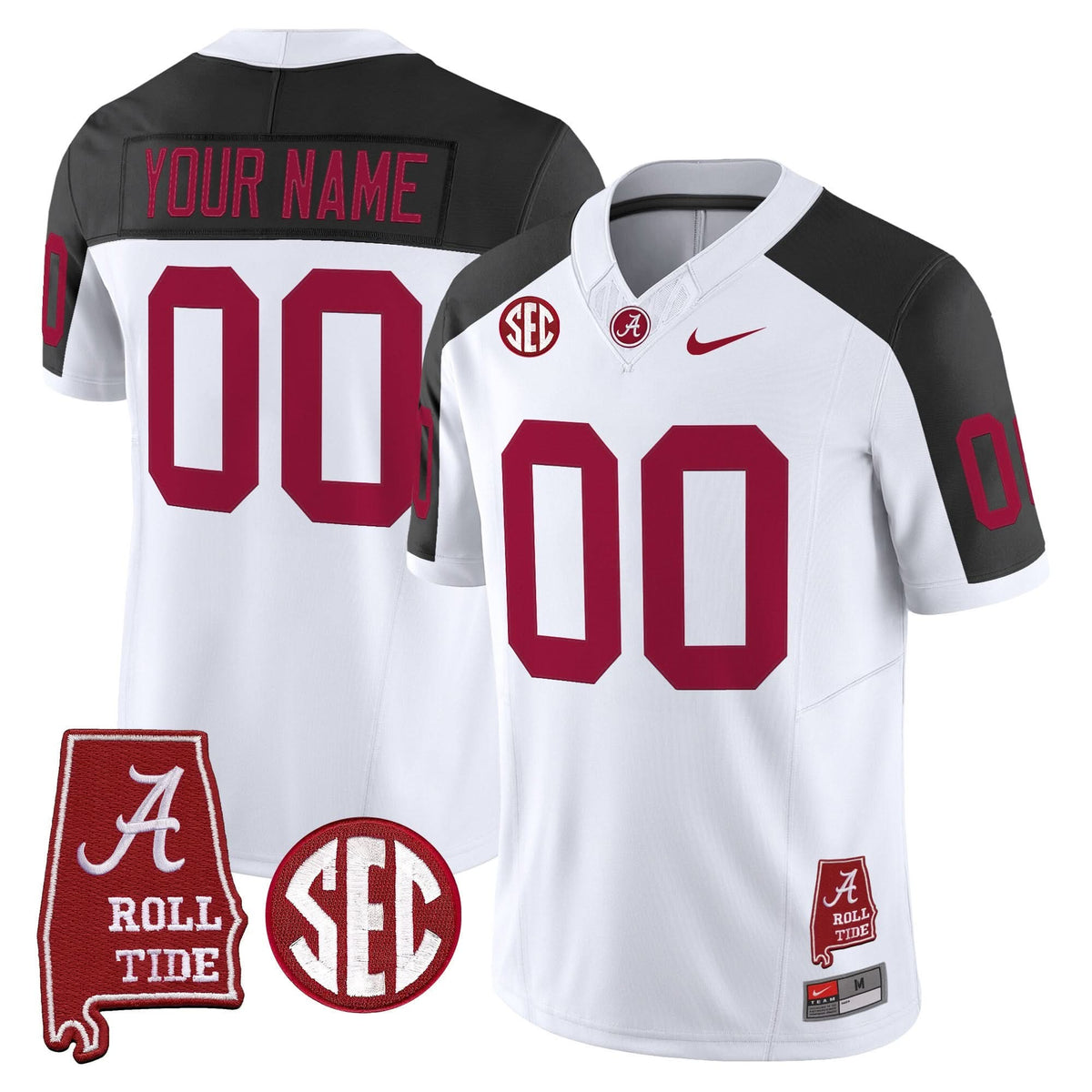 Alabama Crimson Tide Throwback Vapor Limited Custom Jersey - Alabama Map