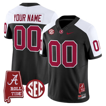Alabama Crimson Tide Throwback Vapor Limited Custom Jersey - Alabama Map